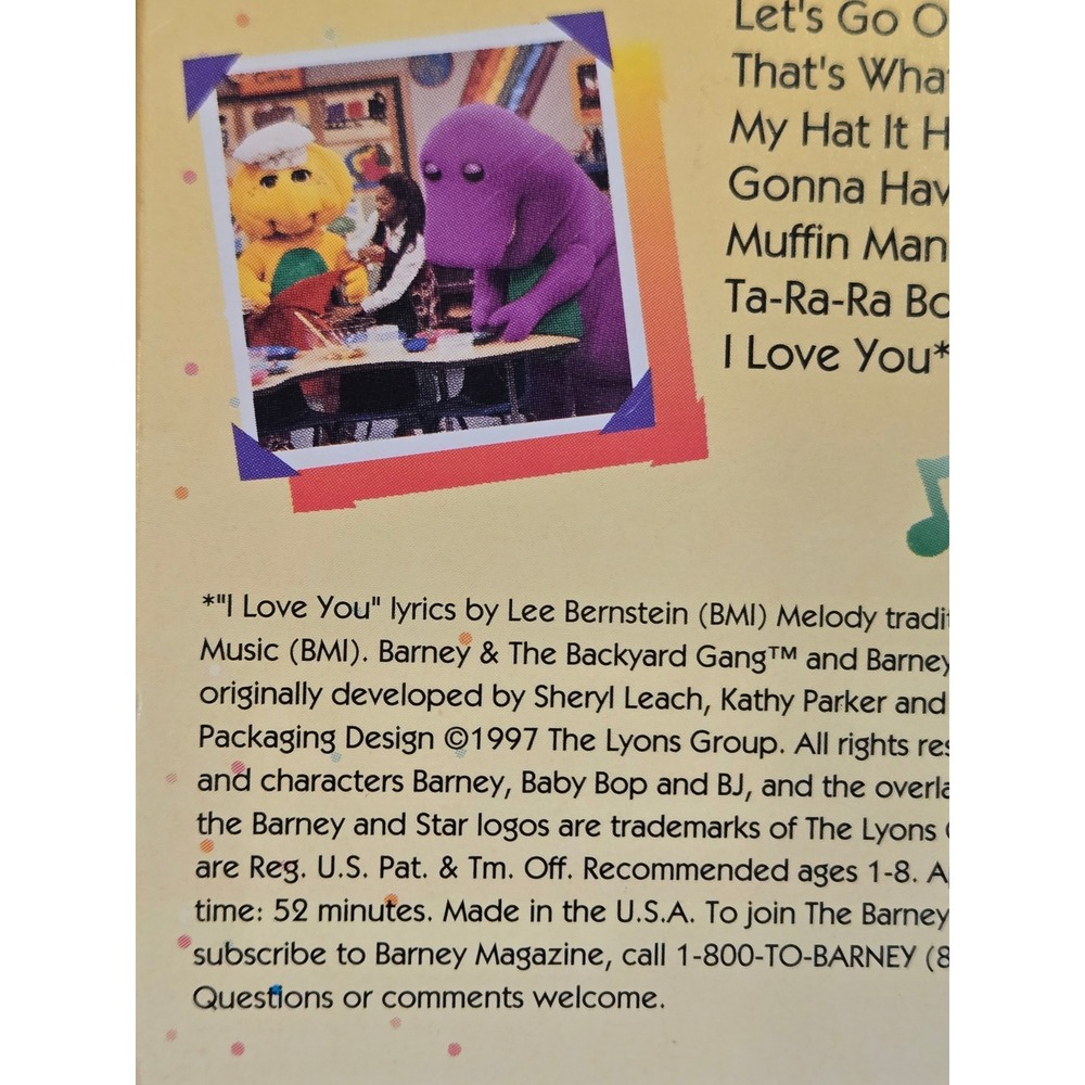 Barney's Musical Scrapbook VHS 1997 Sing-Along White Tape Lyrick Studios TESTED - Picture 4 of 5